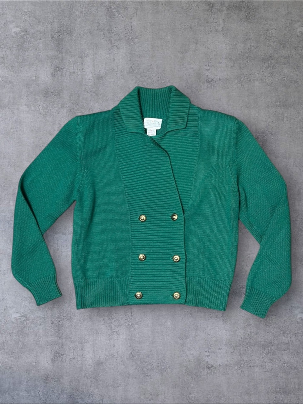 Vintage 1991 Susan Bristol Sz M Green Knit Sweater